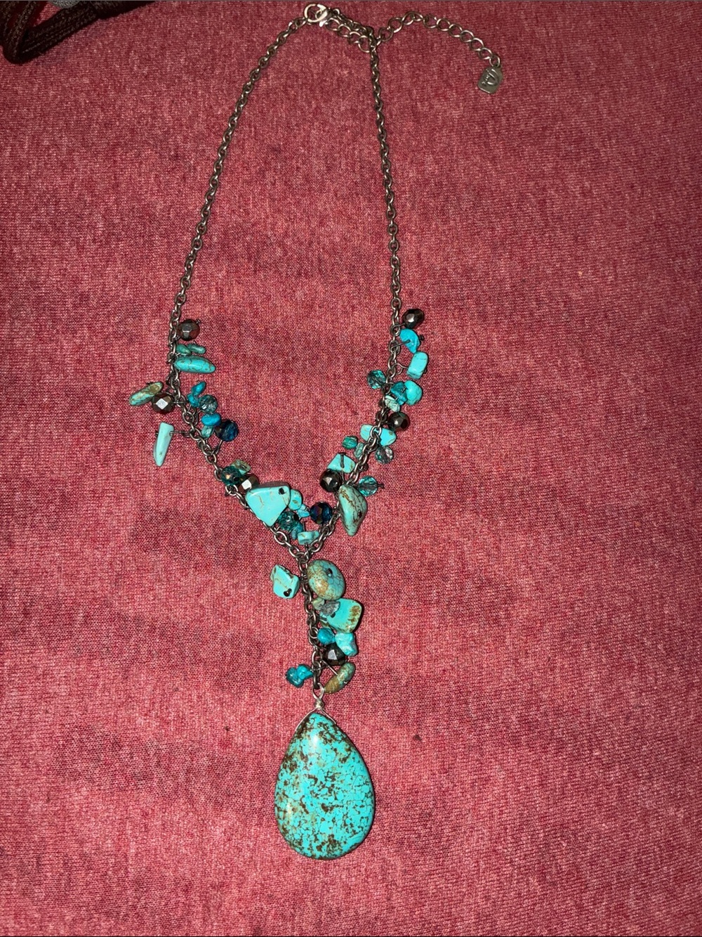 Turquoise Teardrop Statement Necklace - Women Jewelry